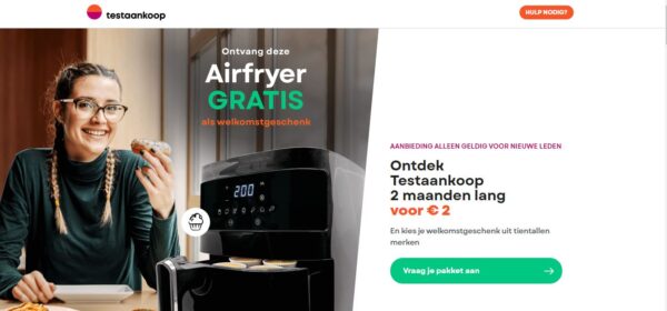 Gratis airfryer bij proefabonnement Test Aankoop