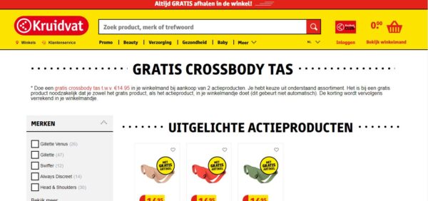 Gratis crossbody tas bij Kruidvat