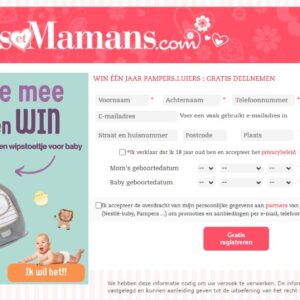 Kans op 1 jaar gratis pampers van Bébés et Mamans